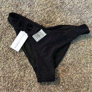 Beach Joy by Baltic Born Black Terry Floral Bikini Bottoms, Cheeky